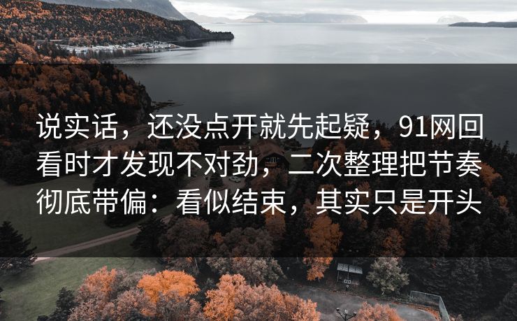 说实话，还没点开就先起疑，91网回看时才发现不对劲，二次整理把节奏彻底带偏：看似结束，其实只是开头